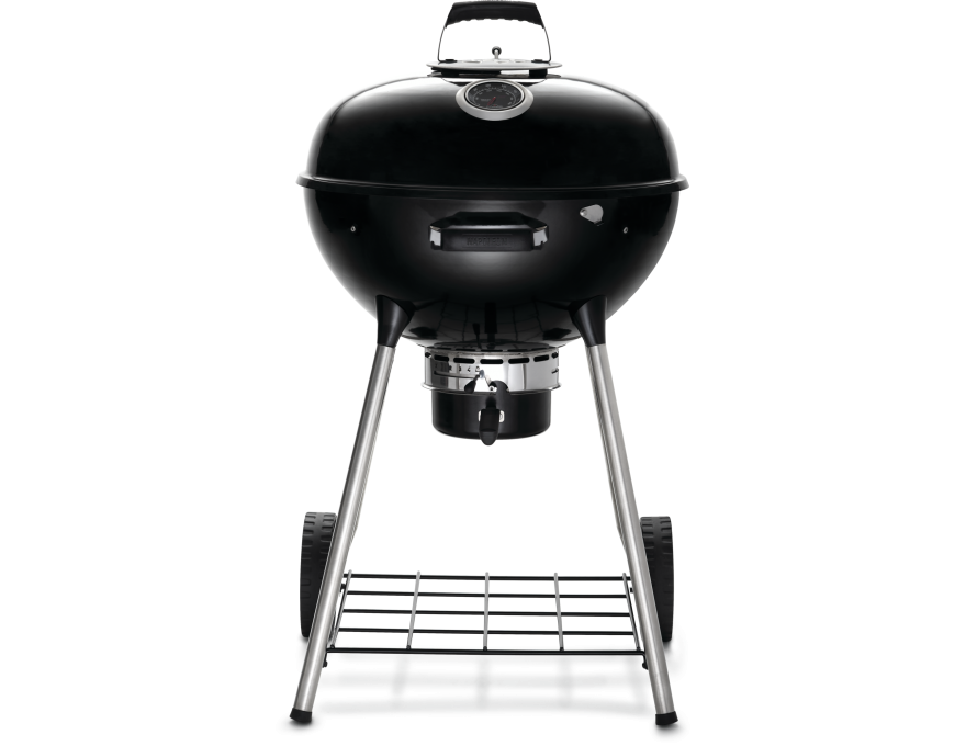 Grill węglowy 22" Premium Charcoal Kettle czarny 57 cm + zestaw (komin do rozpalania #67802, węgiel drzewny 3 kg #67107, podpałka 100 szt. #67052) - 2